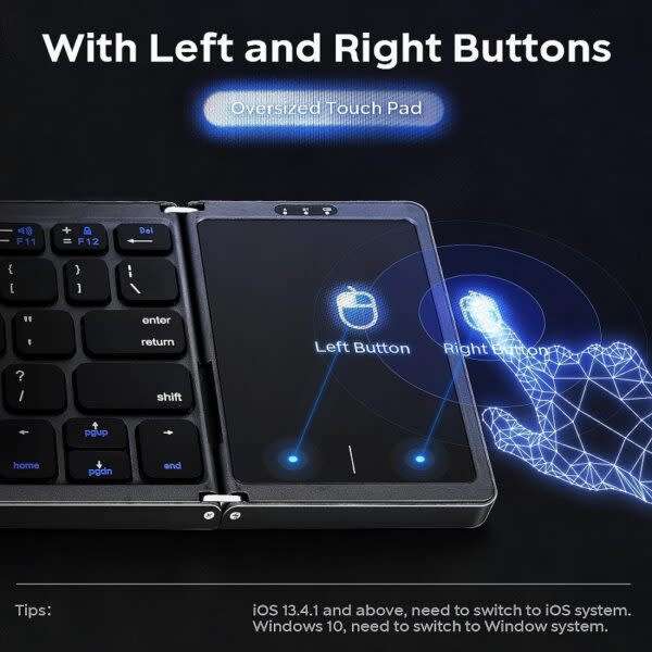 Wireless Bluetooth Keyboard With Touch Mouse Pad