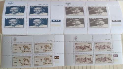 1983 - SWA - Diamond Findings in Luderitz -  16 stamps - Control Blocks