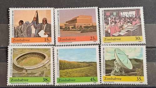 1990 - Zimbabwe -  Mint - 15c, 23c, 30c, 38c, 45c, 35c - The 10th Anniversary of Independence