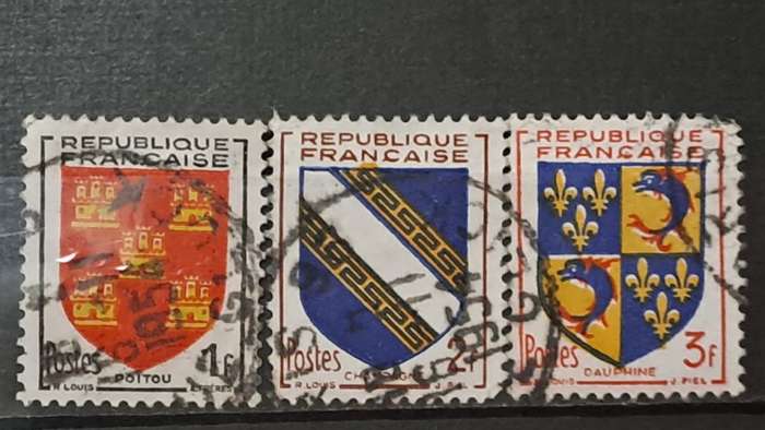 1953 - France - 1c, 2F, 3F - Coat of Arms