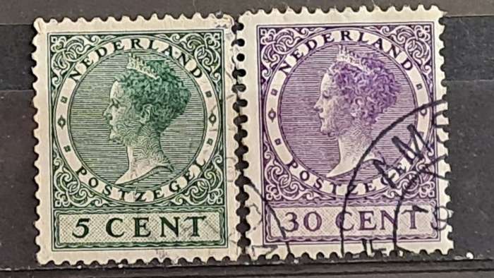 1926-1927 - Nederland -  WM - 5, 30 - Queen Wilhemina