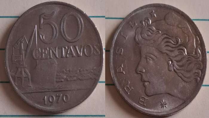 1970 - Brazil - Effigy of the Liberty - Demonetised Aug 1994 - Copper-nickel 