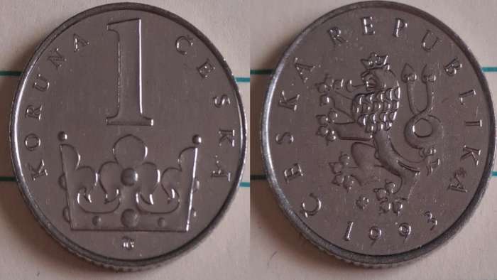 1993 - Czech Republic -  AU/UNC - The Czech lion - Demonetised - No - Nickel plated steel