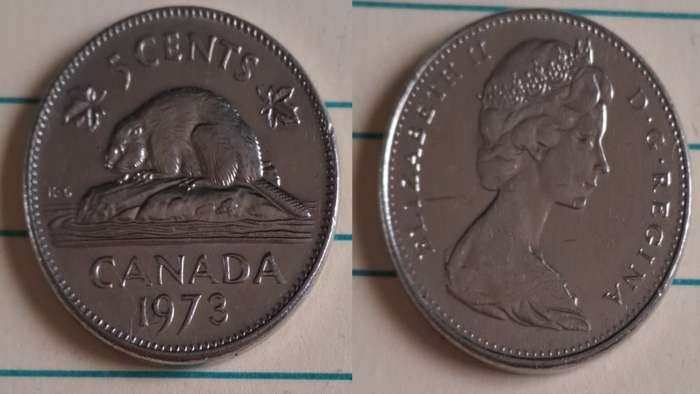 1973 - Canada -  AU/UNC - North American Beaver  - Demonetised - No - Nickel