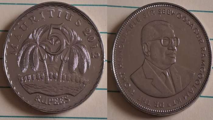 2012 - Mauritius -  AU/UNC - Sir Seewoosagur Ramgoolam  - Demonetised - No - Nickel plated steel