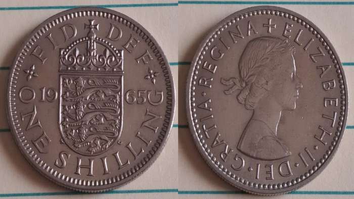 1965 - UK - 1 - Queen Elizabeth II - Demonetised Dec 1990 - Copper-nickel