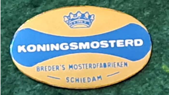 Pin: Vintage Dutch Advertising  - `Koningsmosterd Breder`s Mosterdfabrieken - Schiedam`