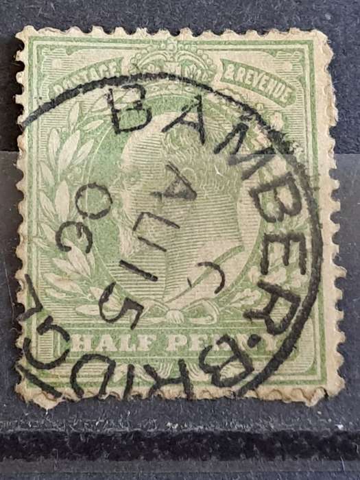 1906 - UK - Bamber Bridge Postmark -  Half Penny - King Edward VIII - Postage and Revenue