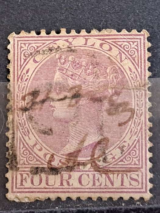 1880-1899 - Ceylon (Sri Lanka) - Four Cents -  CA Watermark - Queen Victoria