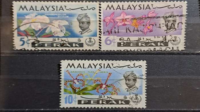 1965 - Malaysia - Perak - 5 + 6 + 10 - Orchids