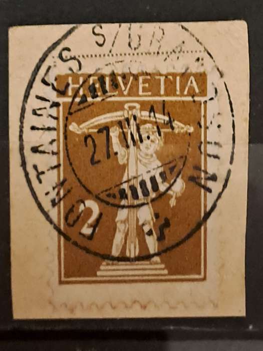 1902-1911 - Switzerland - Postmark Fontaines S/Grandson - 2 - Wilhelm Tell`s Son