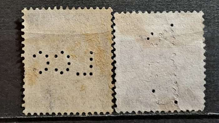 Perfin 1952 - 1974    Lot of 2