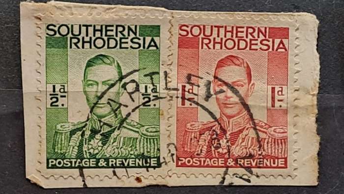 1937 - Southern Rhodesia - Postmark Hartley - 1/2 + 1P - King George VI