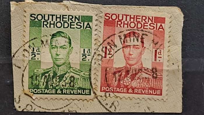 1937 - Southern Rhodesia - Postmark Broken Mine Hill - 1/2 + 1P - King George VI