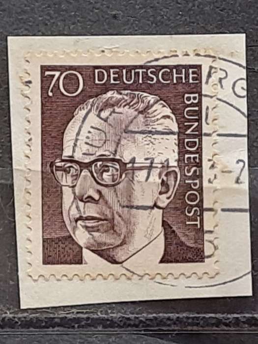 1971 - Germany Deutche  Bundespost -  Postmark Nürnberg  - 70 - Gustav Heinemann