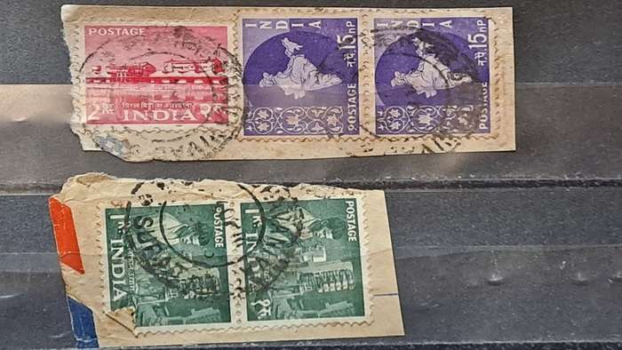 1955-1958 - India - 2 + 15 + 15 + 1 + 1 - Five Year plan + Map of India
