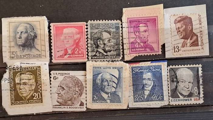 USA: People on Stamps 1954-1971 : Lot of 10