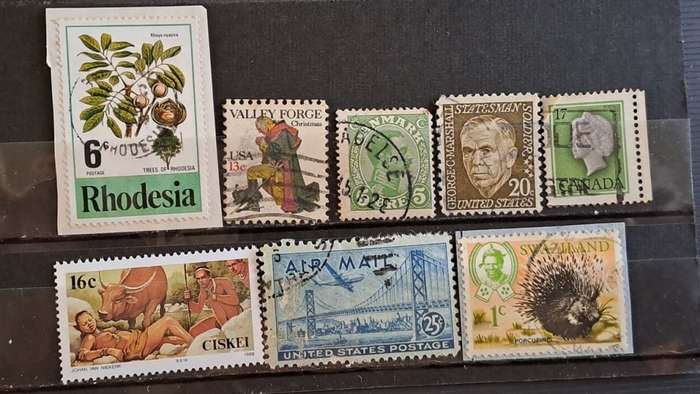 World Mix : 1913 - 1987  : Bid Per stamp for Lot of 8