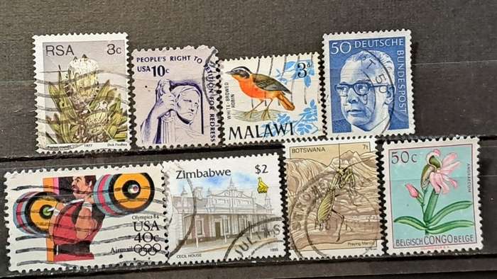 World Mix : 1952 - 1995  : Bid Per stamp for Lot of 8
