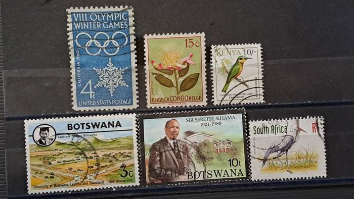 World Mix : 1961 - 1995  : Bid Per stamp for Lot of 7