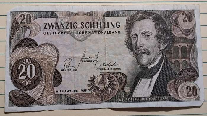 1976 - Austria  - 20 Schilling  -Demonetised - Sep 1989 - T 564587 P