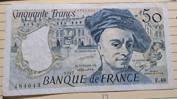 1987 - France  - 50 Francs Quentin de la Tour  -  Demonetised - Nov 2005 -  F.48 484643