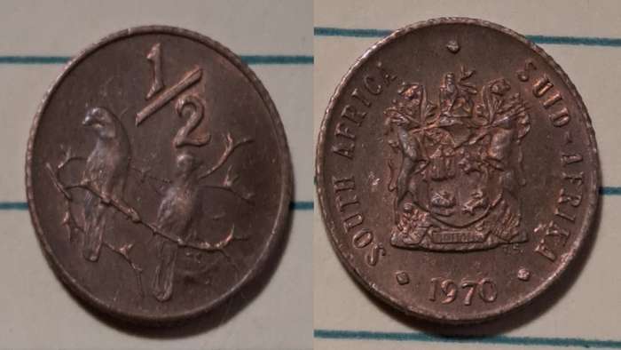 1970 - SA  - ½ Cent SOUTH AFRICA - SUID-AFRIKA - Bronze