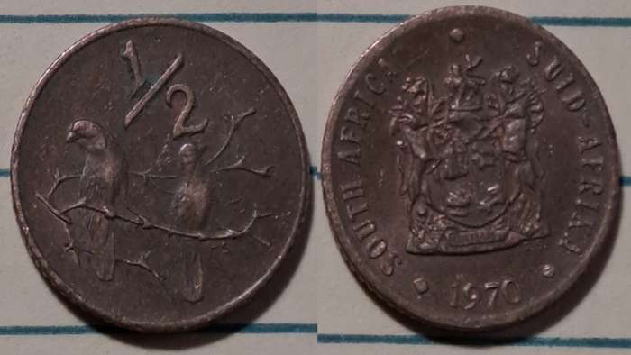 1970 - SA  - ½ Cent SOUTH AFRICA - SUID-AFRIKA - Bronze