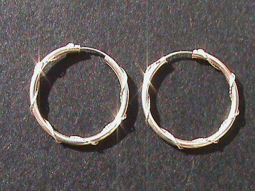 STERLING SILVER .TWISTED WIRE ROPE STYLE SLEEPER EARRINGS