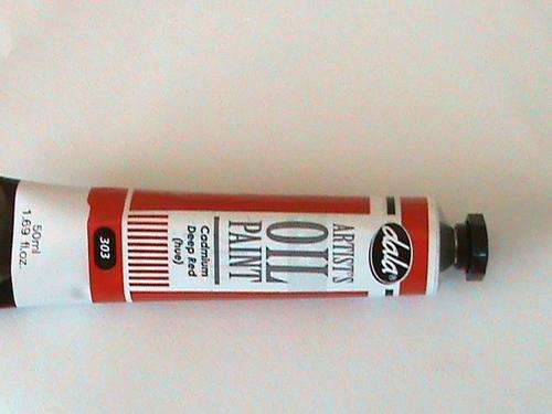 DALA ARTIST OIL PAINT.  50 ML TUBE.  CADMIUM DEEP RED COLOR