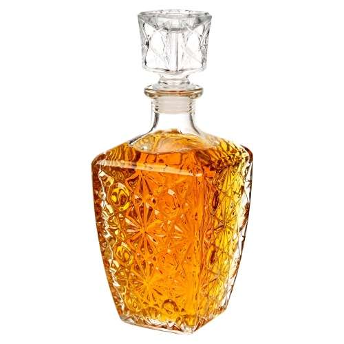 7 Piece Clear Vintage Style Whiskey Liquor Decanter with Glasses Set