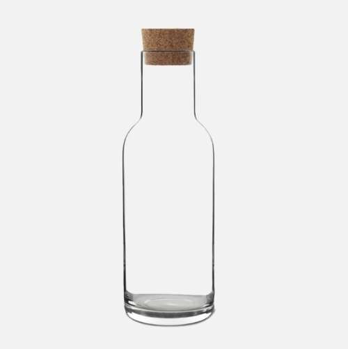 5 Piece Borosilicate Glass Carafe with Cork Stopper and Drinking Glass Set