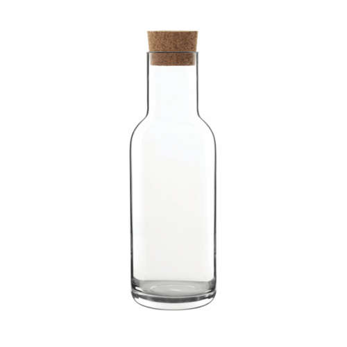 5 Piece Borosilicate Glass Carafe with Cork Stopper and Drinking Glass Set