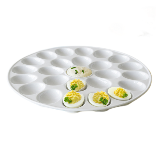 Trending Elegant White Porcelain Deviled Egg Platter Tray