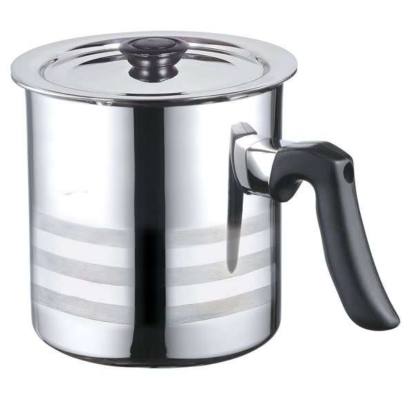 2 Litre Stainless Steel Milk Pot with Lid and Handles