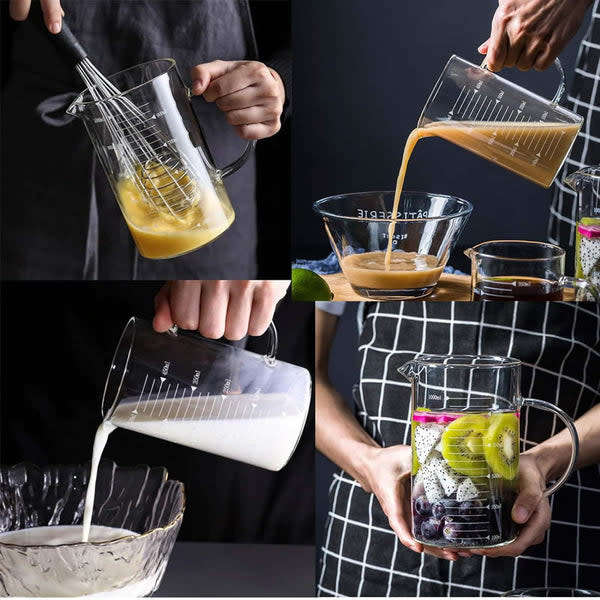 1000ml Borosilicate Glass Measuring Jar with Easy Read Scales