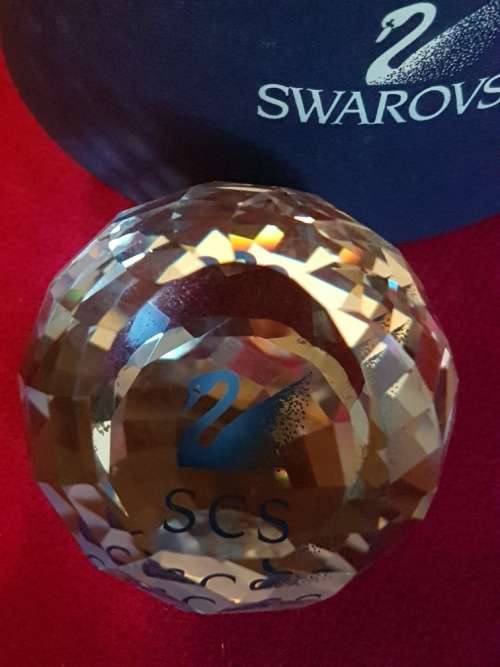 Swarovski SCS Blue Swan Paper Weight Ball