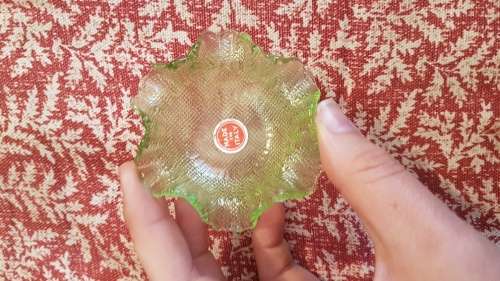 Gorgeous! A Pair of Green Venetian Salts with fluted Edge