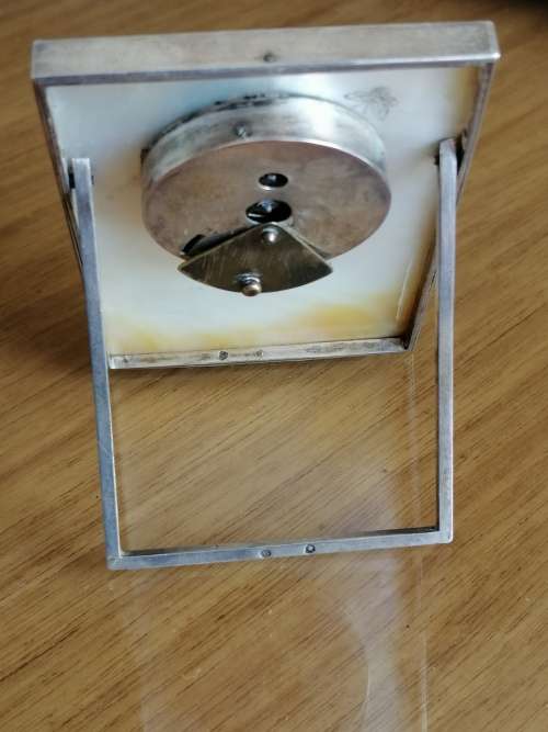 Stunning Japanese Crafted Silver Mother of Pearl Clock
