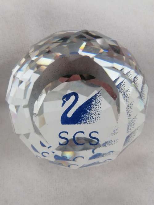 Swarovski SCS Blue Swan Paper Weight Ball