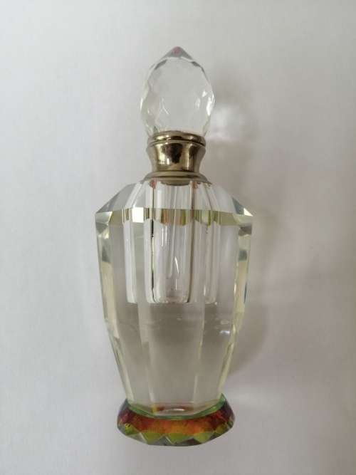 Large Faceted Crystal Perfume Bottle