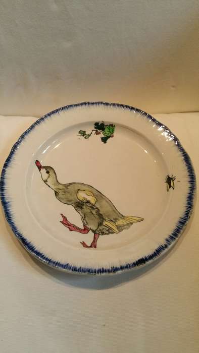 A Cica 1870 Set of Four Creil et Montreau Pottery Rousseau Pattern Dessert Plates.