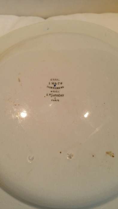 A Cica 1870 Set of Four Creil et Montreau Pottery Rousseau Pattern Dessert Plates.