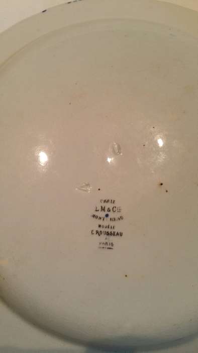 A Cica 1870 Set of Four Creil et Montreau Pottery Rousseau Pattern Dessert Plates.