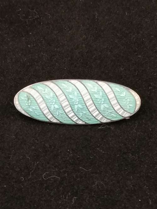 A Stunning! Silver and Enamel Pendant Brooch  J Atkins and Son Birmingham