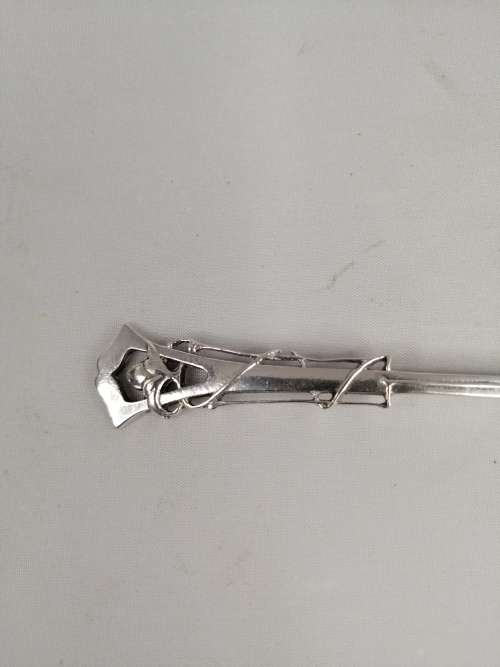 A RARE ART NOUVEAU STERLING SILVER MASTER BUTTER SPREADER KNIFE