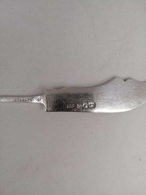 A RARE ART NOUVEAU STERLING SILVER MASTER BUTTER SPREADER KNIFE
