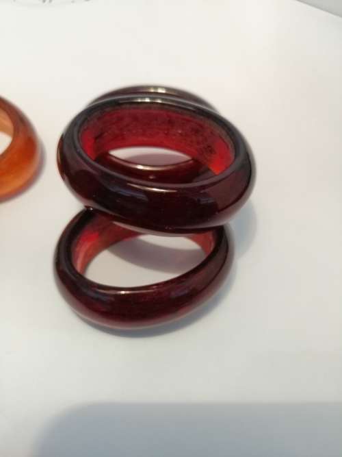 10 Vintage Glass Napkin Rings