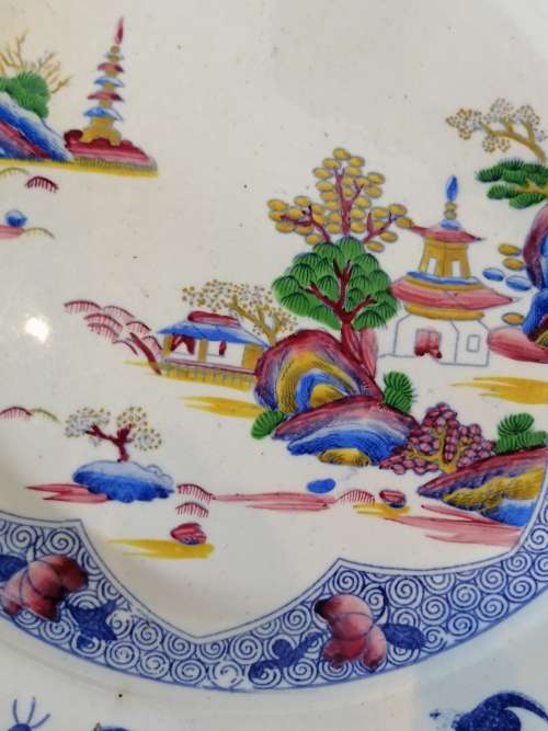 A LATE SPODE, COPELAND AND GAREETT NEW FAYENCE DINNER PLATE, CHINOISERIE