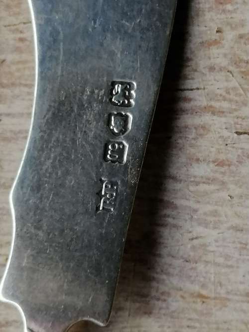 A RARE ART NOUVEAU STERLING SILVER MASTER BUTTER SPREADER KNIFE